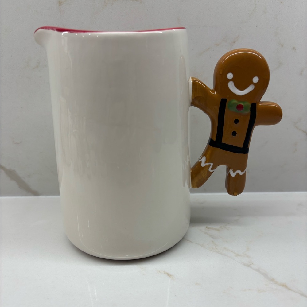 Ciroa Bakehouse Christmas Gingerbread Ceramic Measuring Cup Pitcher White
